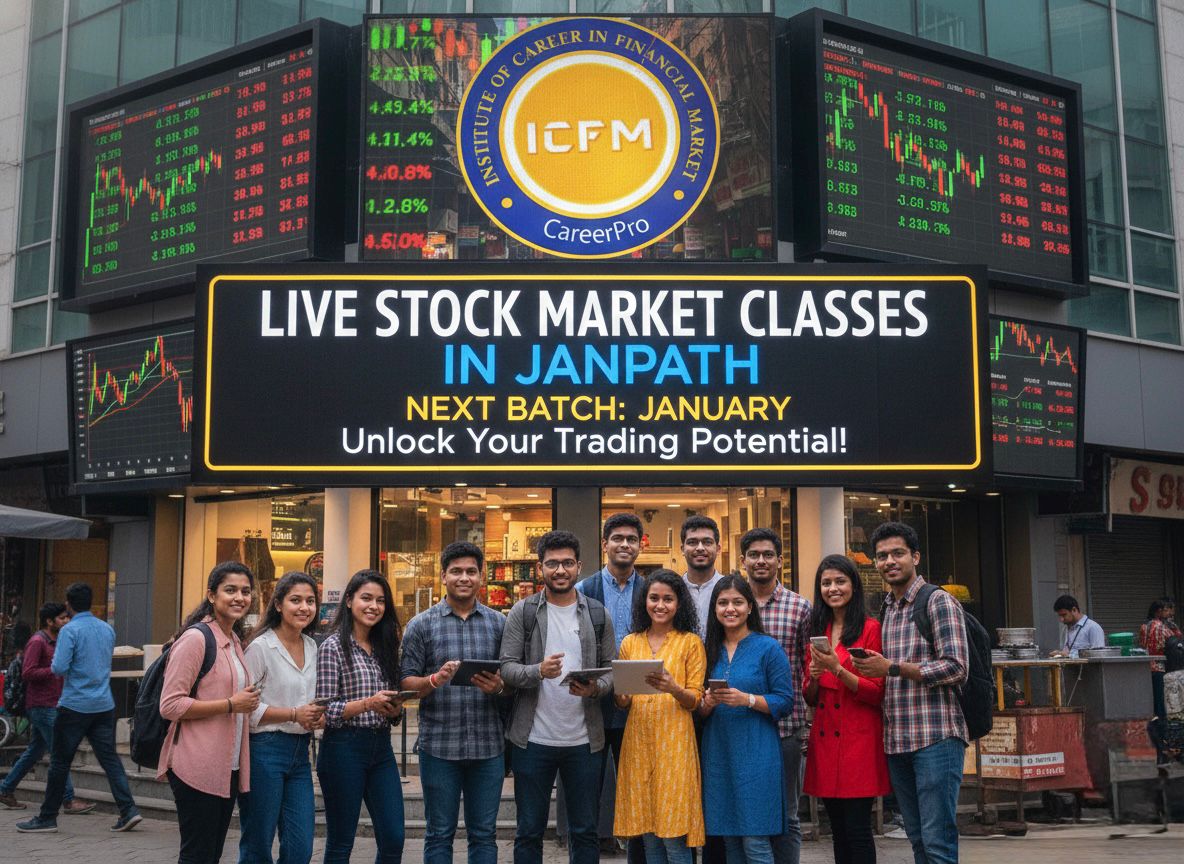 Live stock market classes in Janpath by ICFM India
